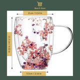 Aurora Blossom Glasbecher – Handgefertigte Blütentasse aus Borosilikatglas