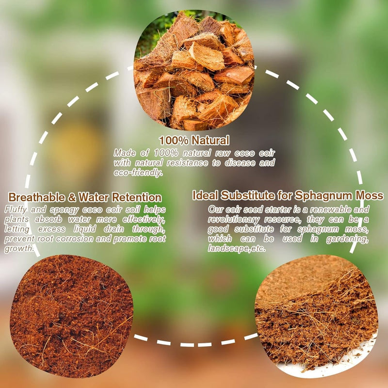 1+2 GRATIS | Premium Bio-Kokoserde Ziegel – Natürliches Pflanzenwachstum fördern