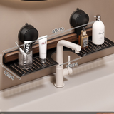 Walnora – Saugnapf Waschbeckenablage im Walnuss Design